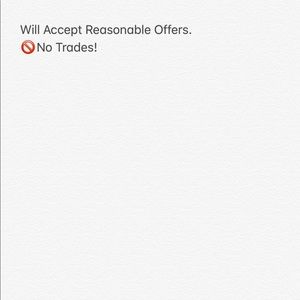 I’m open to all offers that are reasonable.